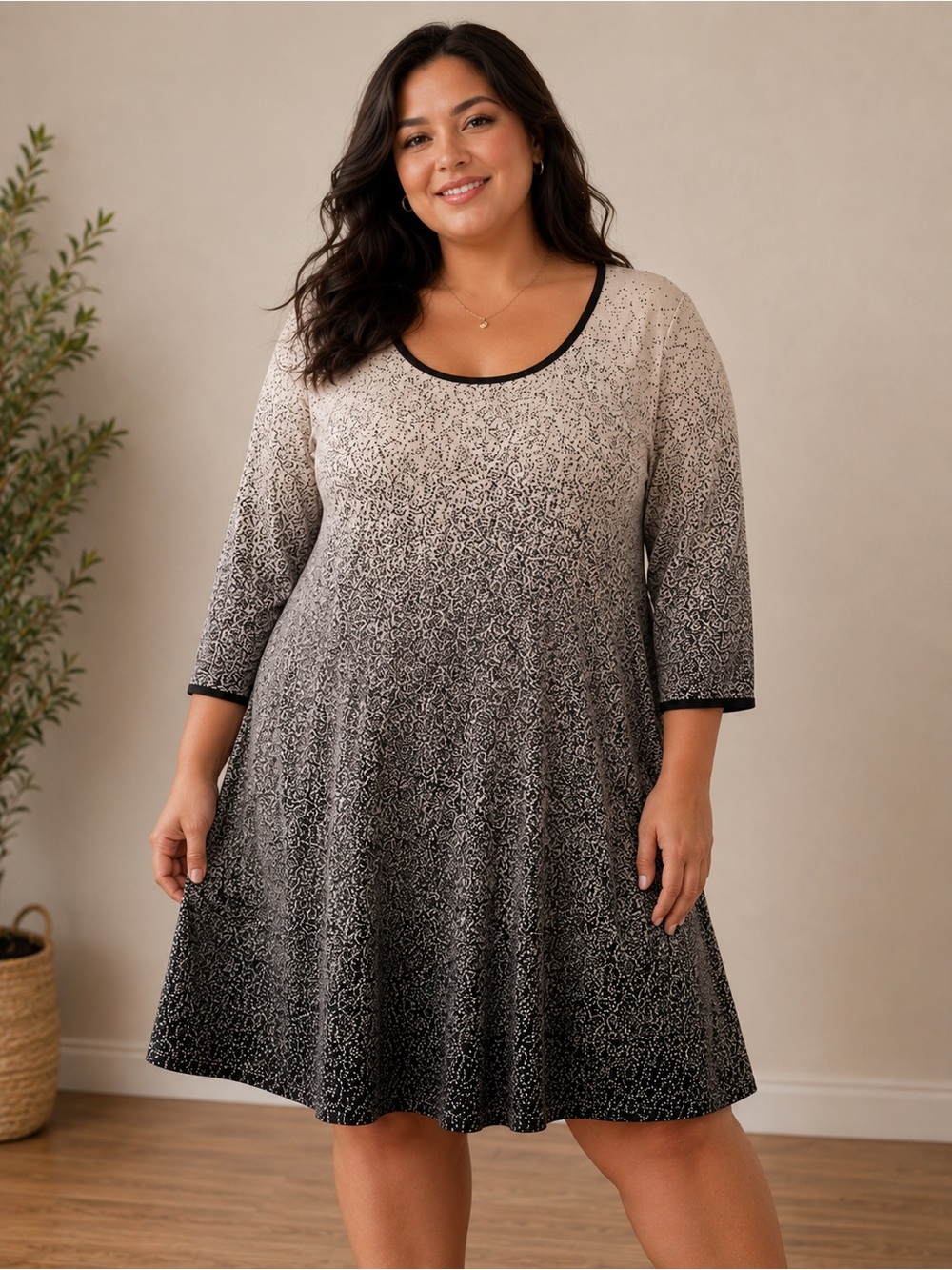 Lane Bryant Gradient Scoop Neck Long Sleeve Sweater Dress Sz 22/24 NWOT